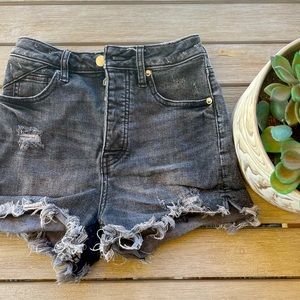 FREE PEOPLE HIGH WAISTED BLACK JEAN SHORTS